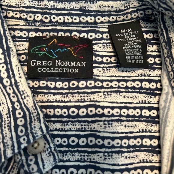 Greg Norman Collection Full Button Down Short Sleeve Shirt Sz. M - Picture 13 of 13